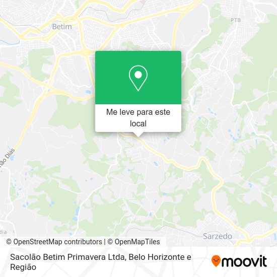 Sacolão Betim Primavera Ltda mapa