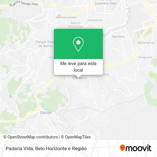 Padaria Vida mapa