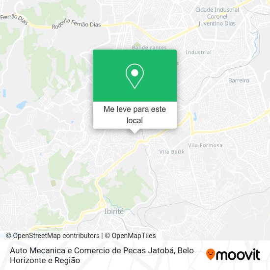 Auto Mecanica e Comercio de Pecas Jatobá mapa