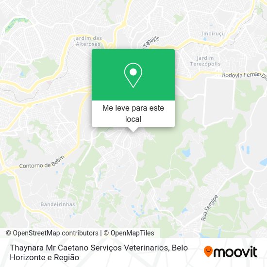 Thaynara Mr Caetano Serviços Veterinarios mapa