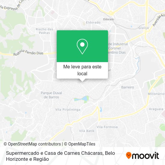 Supermercado e Casa de Carnes Chácaras mapa