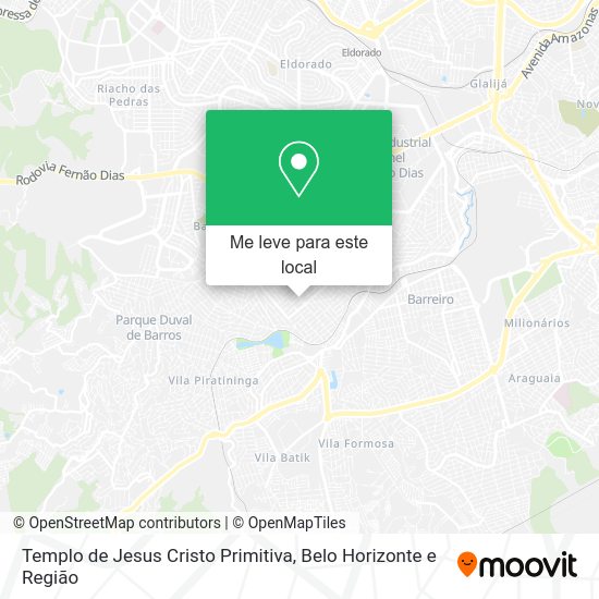 Templo de Jesus Cristo Primitiva mapa