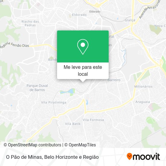 O Pão de Minas mapa