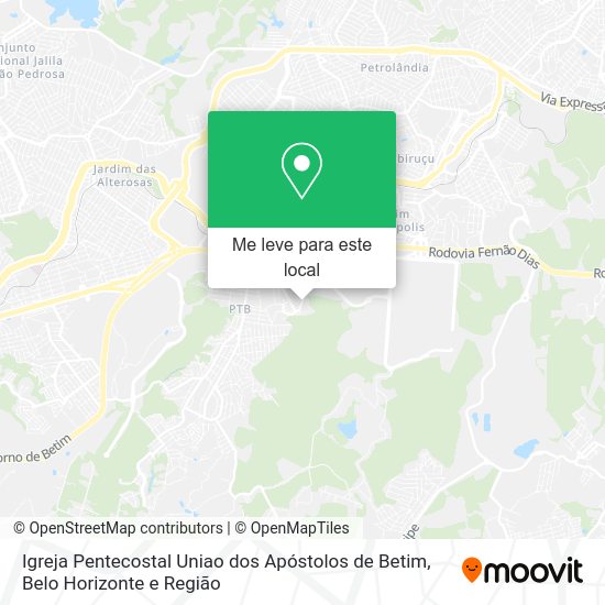 Igreja Pentecostal Uniao dos Apóstolos de Betim mapa