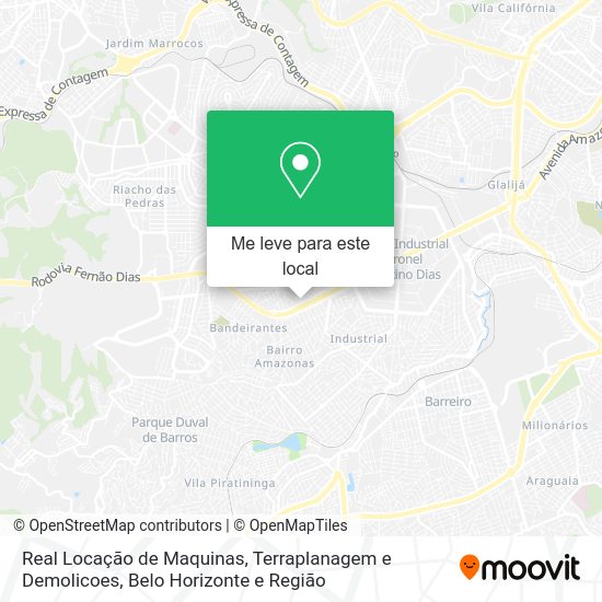 Real Locação de Maquinas, Terraplanagem e Demolicoes mapa