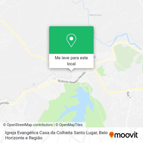 Igreja Evangélica Casa da Colheita Santo Lugar mapa