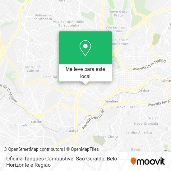 Oficina Tanques Combustível Sao Geraldo mapa