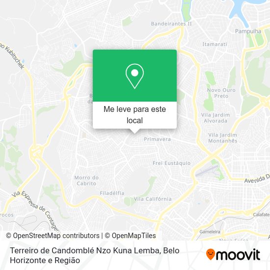 Terreiro de Candomblé Nzo Kuna Lemba mapa