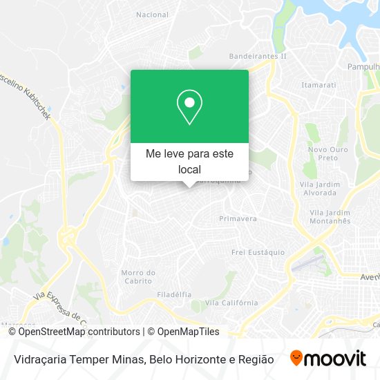 Vidraçaria Temper Minas mapa