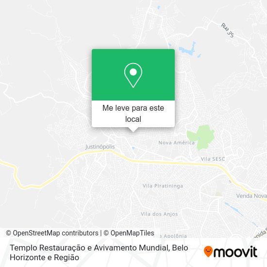Templo Restauração e Avivamento Mundial mapa