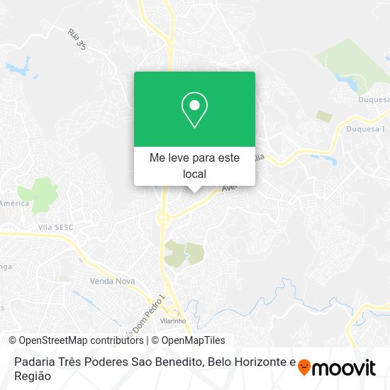 Padaria Três Poderes Sao Benedito mapa