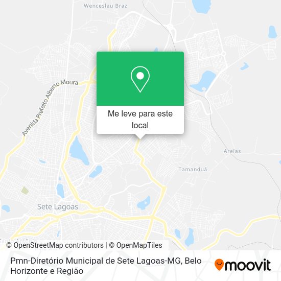 Pmn-Diretório Municipal de Sete Lagoas-MG mapa