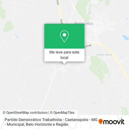 Partido Democrático Trabalhista - Caetanopolis - MG - Municipal mapa