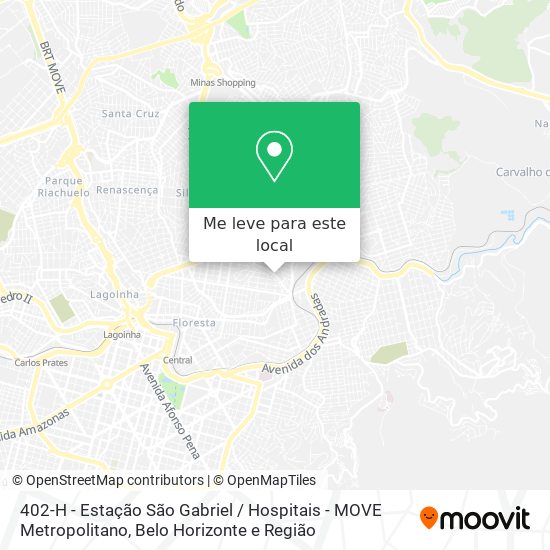 402-H - Estação São Gabriel / Hospitais - MOVE Metropolitano mapa