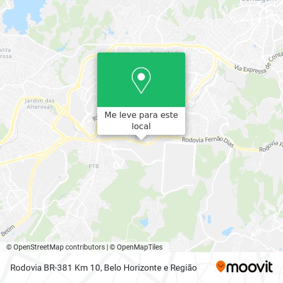 Rodovia BR-381 Km 10 mapa