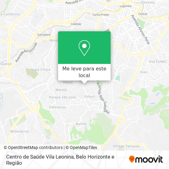 Centro de Saúde Vila Leonina mapa