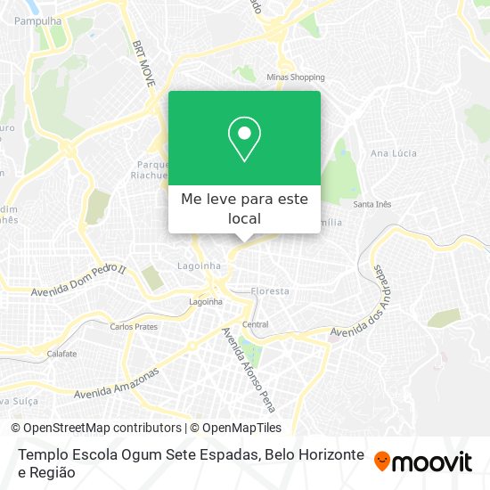 Templo Escola Ogum Sete Espadas mapa