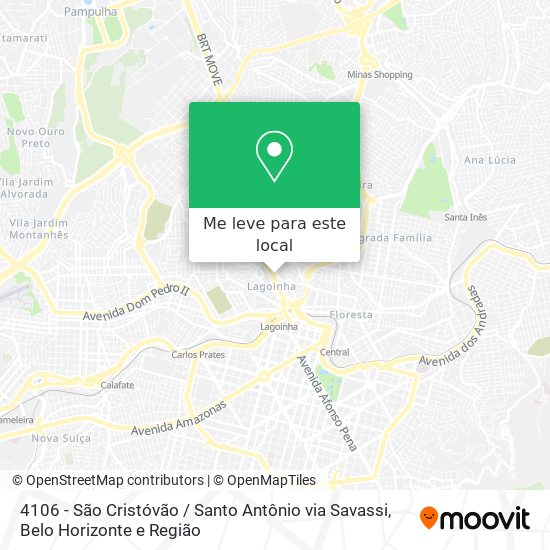 4106 - São Cristóvão / Santo Antônio via Savassi mapa