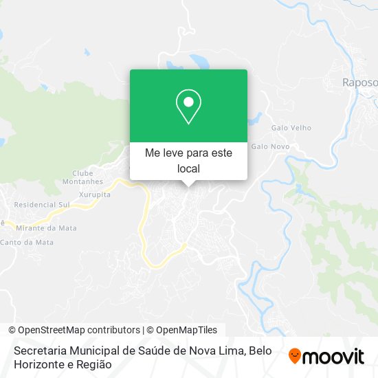 Secretaria Municipal de Saúde de Nova Lima mapa