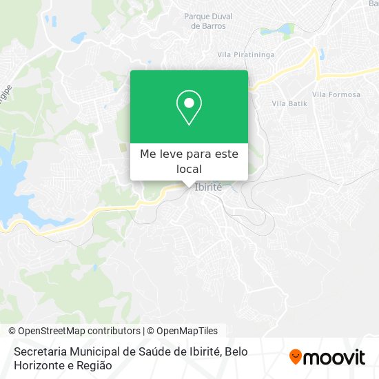 Secretaria Municipal de Saúde de Ibirité mapa