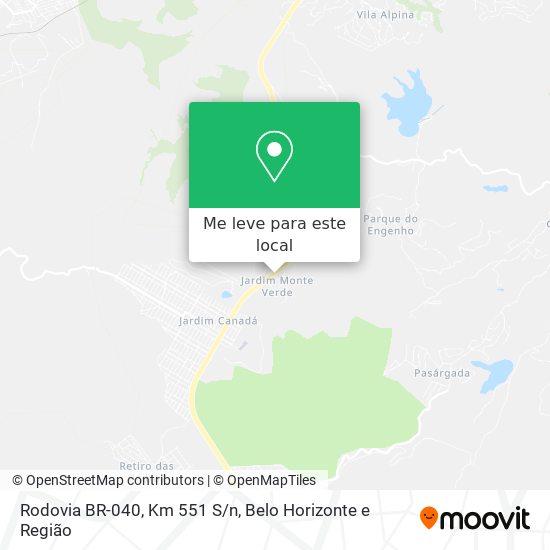 Rodovia BR-040, Km 551 S/n mapa
