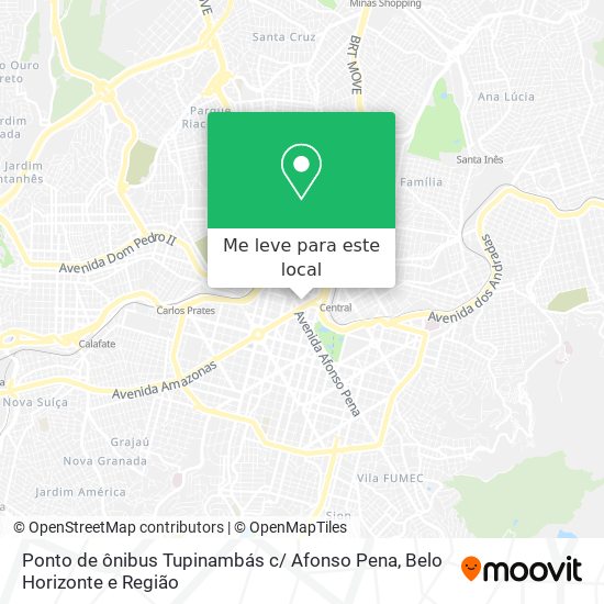Ponto de ônibus Tupinambás c/ Afonso Pena mapa