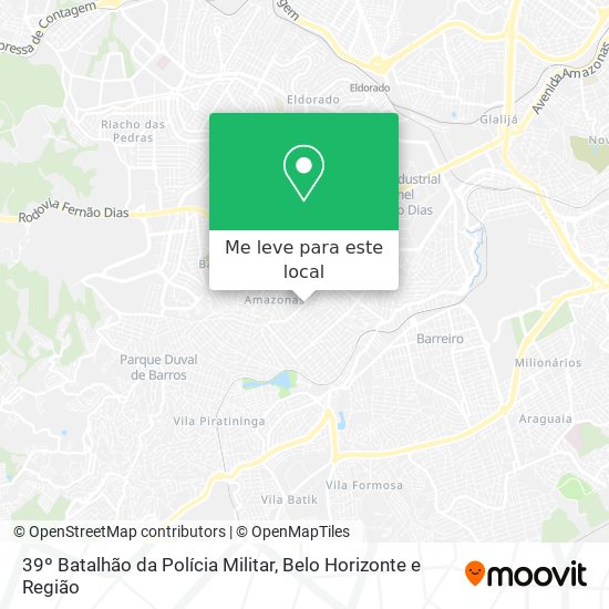 39º Batalhão da Polícia Militar mapa