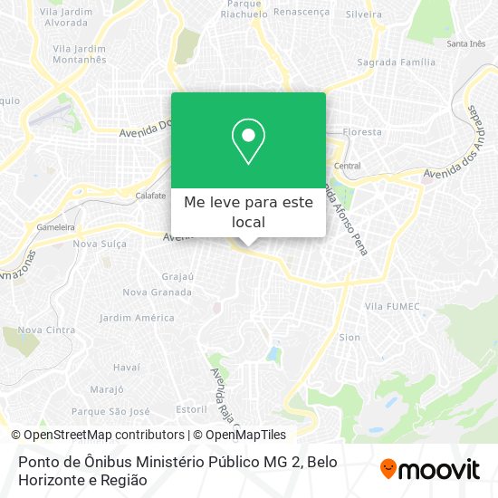 Ponto de Ônibus Ministério Público MG 2 mapa