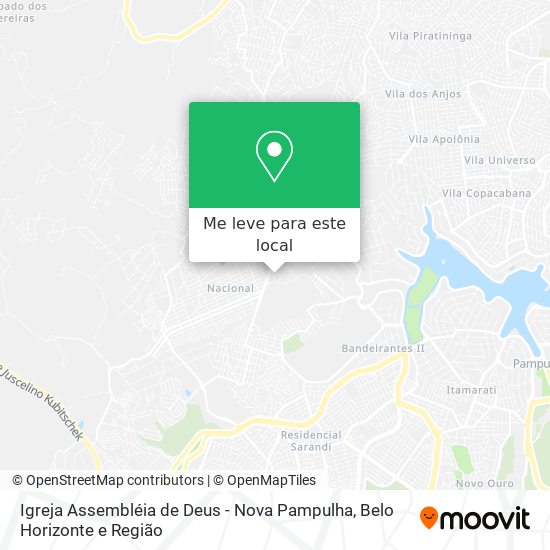 Igreja Assembléia de Deus -  Nova Pampulha mapa