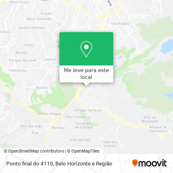 Ponto final do 4110 mapa