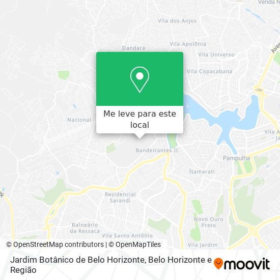 Jardim Botânico de Belo Horizonte mapa