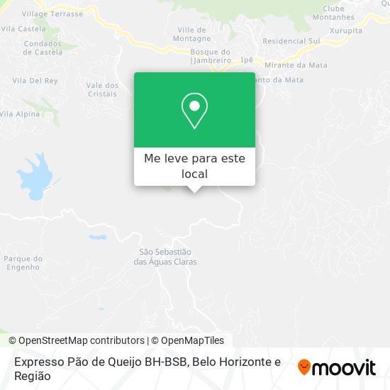 Expresso Pão de Queijo BH-BSB mapa