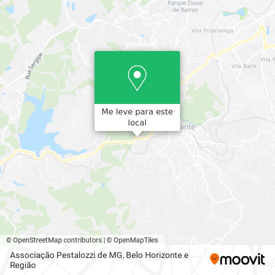 Associação Pestalozzi de MG mapa