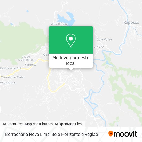 Borracharia Nova Lima mapa