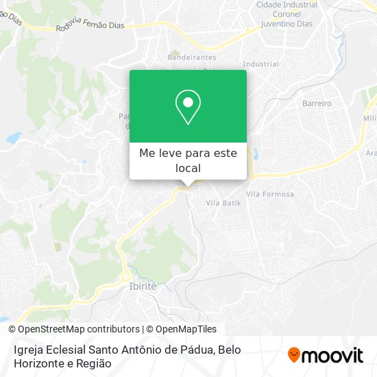 Igreja Eclesial Santo Antônio de Pádua mapa