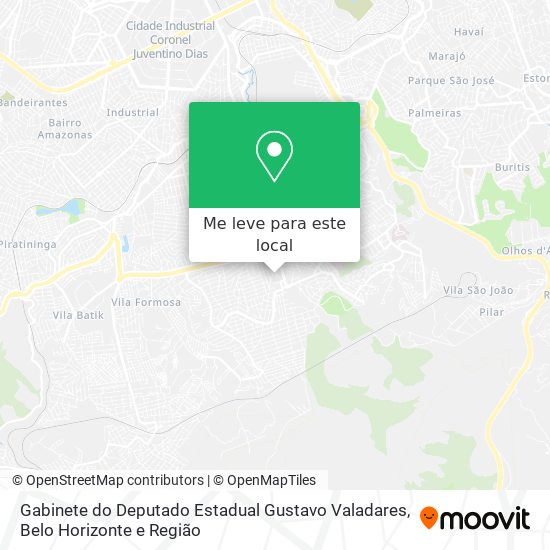 Gabinete do Deputado Estadual Gustavo Valadares mapa