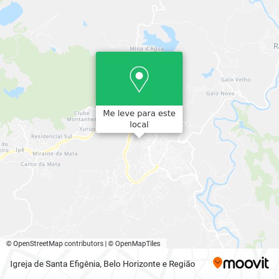 Igreja de Santa Efigênia mapa