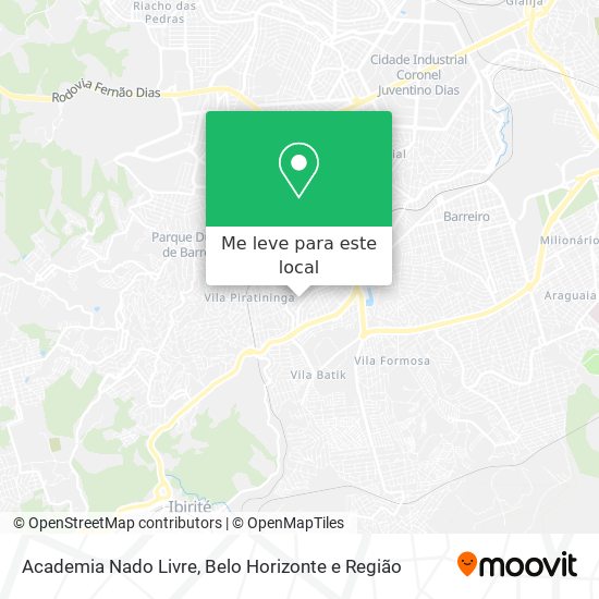 Academia Nado Livre mapa