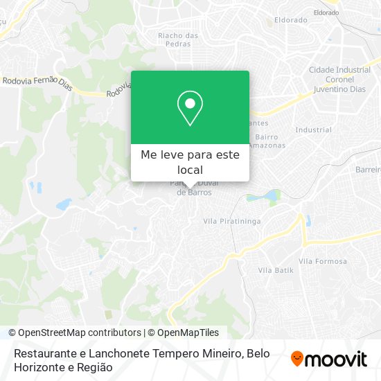 Restaurante e Lanchonete Tempero Mineiro mapa