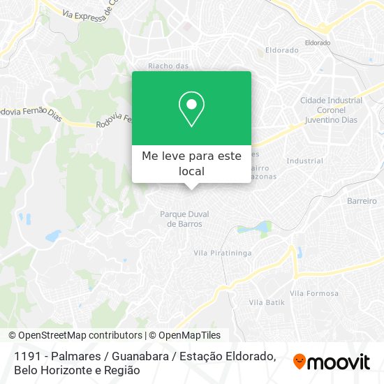 1191 - Palmares / Guanabara / Estação Eldorado mapa