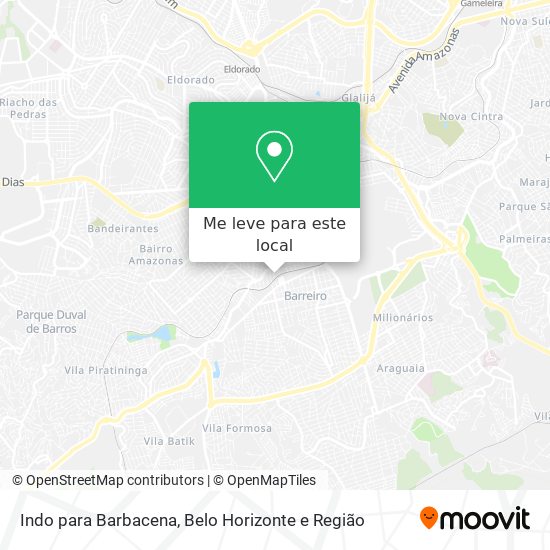 Indo para Barbacena mapa
