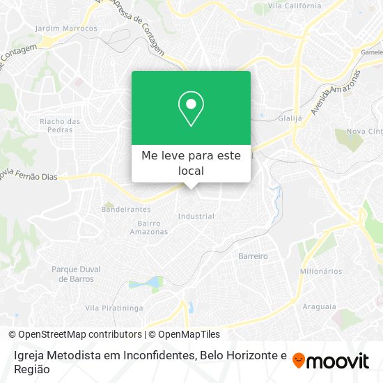 Igreja Metodista em Inconfidentes mapa