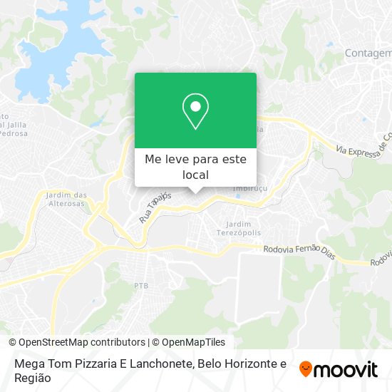 Mega Tom Pizzaria E Lanchonete mapa