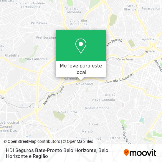 HDI Seguros Bate-Pronto Belo Horizonte mapa