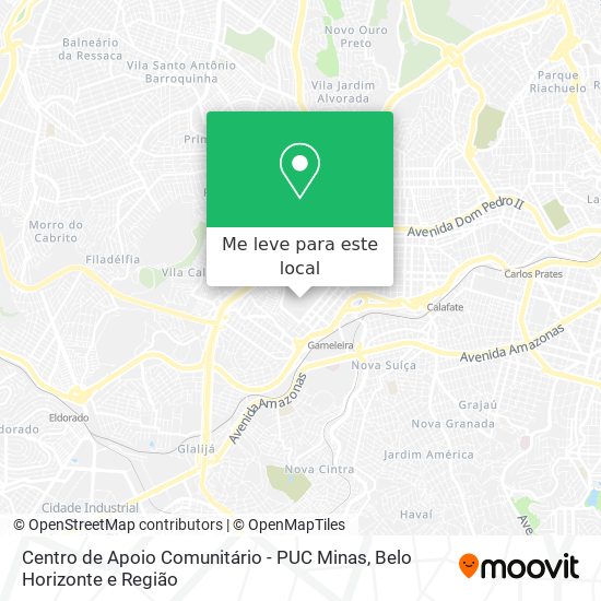 Centro de Apoio Comunitário - PUC Minas mapa