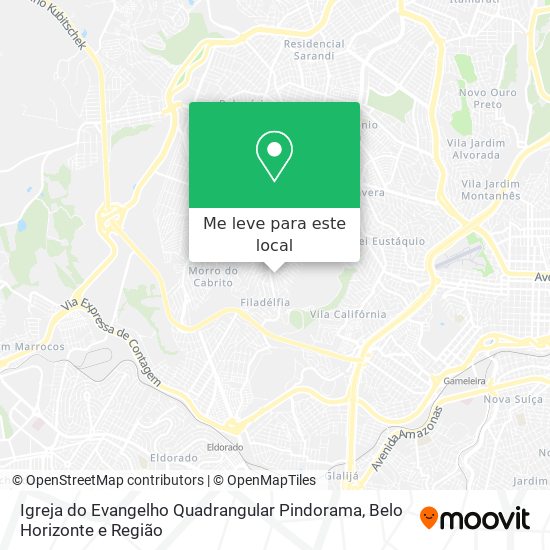 Igreja do Evangelho Quadrangular Pindorama mapa