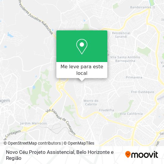 Novo Céu Projeto Assistencial mapa