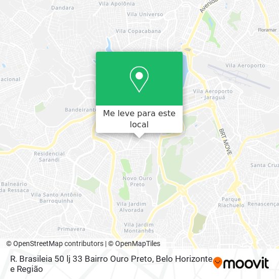 R. Brasileia 50 lj 33 Bairro Ouro Preto mapa