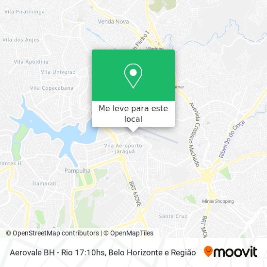 Aerovale BH - Rio 17:10hs mapa