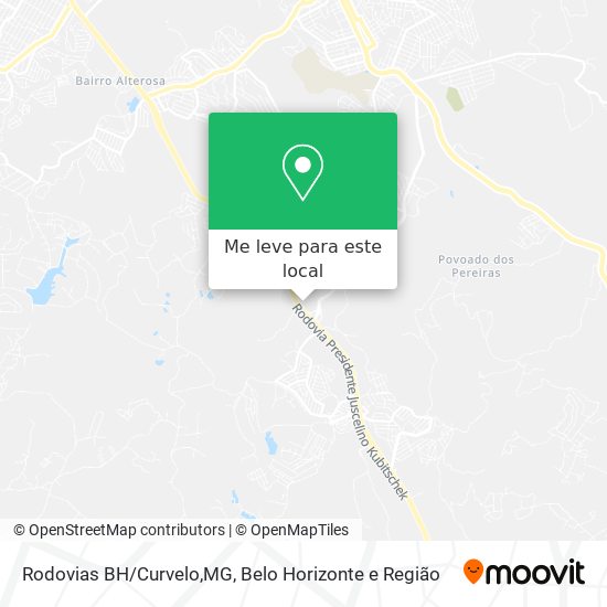 Rodovias BH/Curvelo,MG mapa